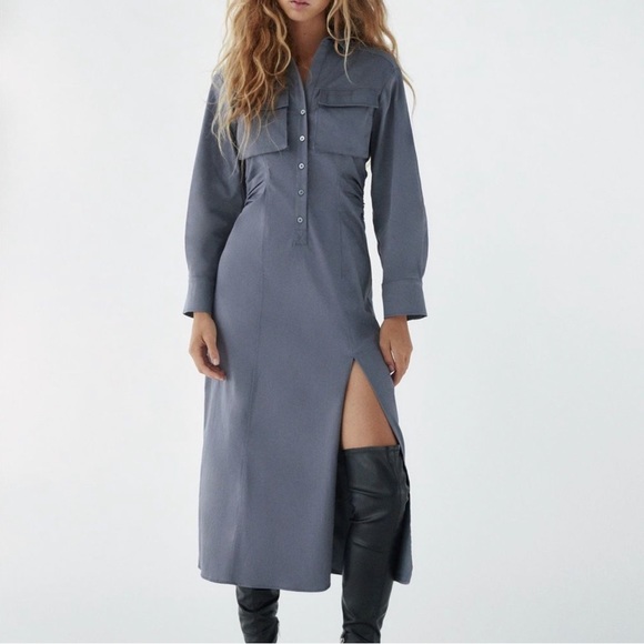 Zara Button Down Dress - Picture 3 of 6